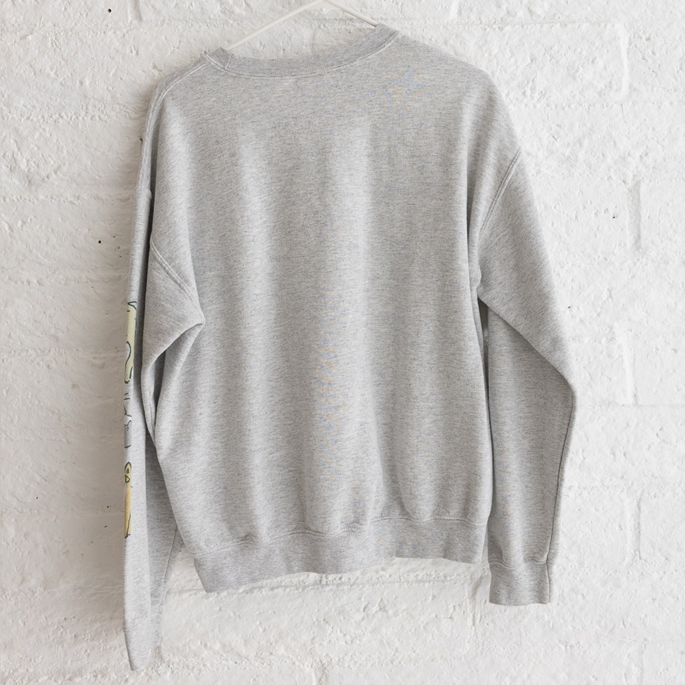 OMOCAT Heather Gray Sweatshirt with Cat Print - Medium - Picture 6 of 6